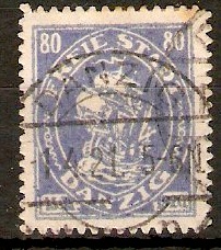 Danzig 1921 80pf Blue. SG48.